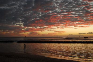 Waikiki beach at sunset