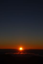 Watching the sun rise from the top of Haleakala volcanic crater
