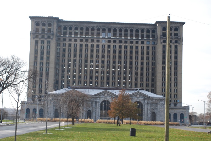 The abandoned Michigan Central Station